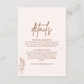 Minimalistisch terracotta verbrand Sinaasappel Boh Informatiekaartje (Voorkant)