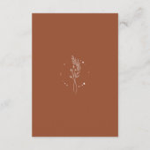 Minimalistisch terracotta verbrand Sinaasappel Boh Informatiekaartje (Achterkant)