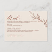 Minimalistisch terracotta verbrand Sinaasappel Boh Informatiekaartje (Voorkant)