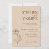 Minimalistisch terracotta verbrand Sinaasappel Boh Kaart (Voorkant)