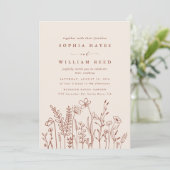 Minimalistisch terracotta verbrand Sinaasappel Boh Kaart (Staand voorkant)