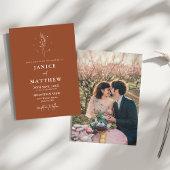 Minimalistisch terracotta verbrand Sinaasappel Boh Kaart