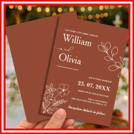 Minimalistisch terracotta verbrand Sinaasappel Boh Kaart