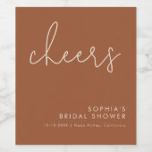 Minimalistisch Terracotta Vrijgezellenfeest Wijn Etiket (Enkel label)