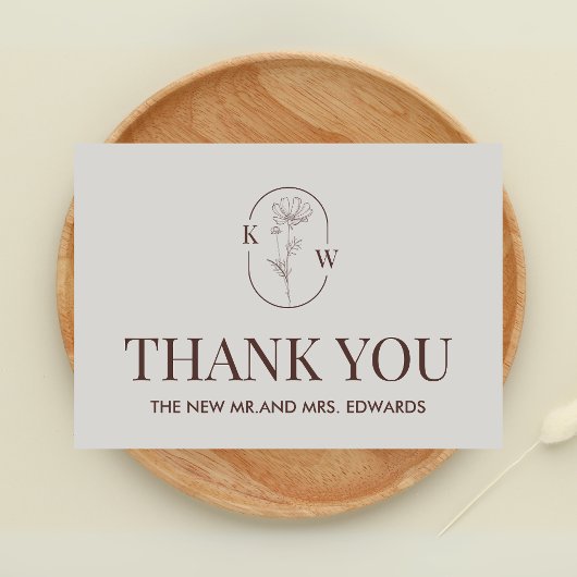 Minimalistisch Terracotta Wedding Bedankkaart