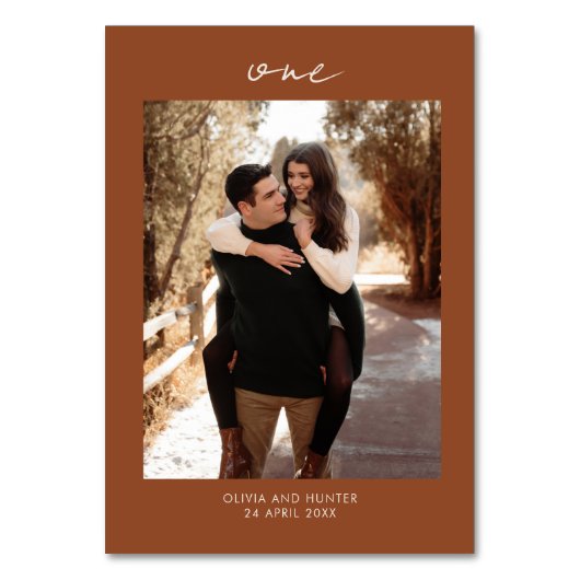Minimalistisch Terracotta Wedding Kaart (Voorkant)