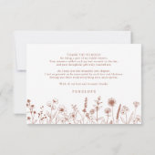 Minimalistisch Terracotta Wildflower Vrijgezellenf Bedankkaart (Achterkant)