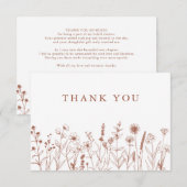 Minimalistisch Terracotta Wildflower Vrijgezellenf Bedankkaart (Voorkant / Achterkant)
