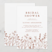 Minimalistisch Terracotta Wildflower Vrijgezellenf Kaart (Voorkant / Achterkant)