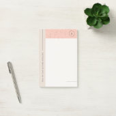Minimalistisch Terrazzo Monogram Post-its - Perzik Post-it® Notes (Kantoor)