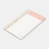 Minimalistisch Terrazzo Monogram Post-its - Perzik Post-it® Notes (Schuin)