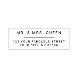 Minimalistisch terugzendadres voor schoon huwelijk zelfinktende stempel