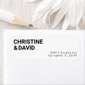 Minimalistisch terugzendadres voor zwart-witbruilo etiket (Insitu)