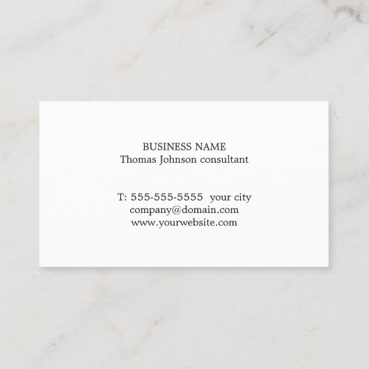 Minimalistisch textuurbeige consultant visitekaartje (Achterkant)