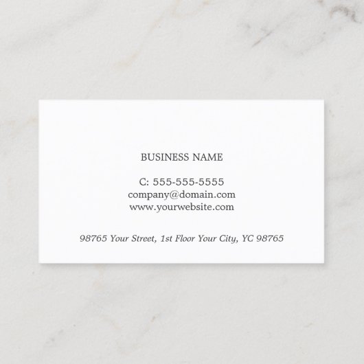 Minimalistisch textuurbeige consultant visitekaartje (Achterkant)