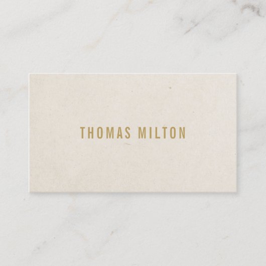 Minimalistisch textuurbeige consultant visitekaartje (Voorkant)