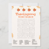 Minimalistisch Thanksgiving woord Zoek spel kaart (Voorkant)