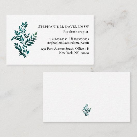 Minimalistisch Therapeut Varen Plant Visitekaartje (Voorkant / Achterkant)
