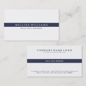 Minimalistisch tin marine blauwe strepen op wit visitekaartje (Voorkant / Achterkant)