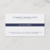 Minimalistisch tin marine blauwe strepen op wit visitekaartje (Achterkant)