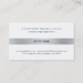 Minimalistisch tin metallic zilveren strepen op wi visitekaartje (Achterkant)