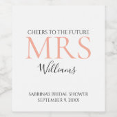 Minimalistisch toekomstig mevrouw Custom Vrijgezel Wijn Etiket (Enkel label)