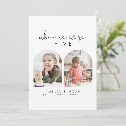 Minimalistisch toen we waren leeftijd foto tafel n kaart (Staand voorkant)