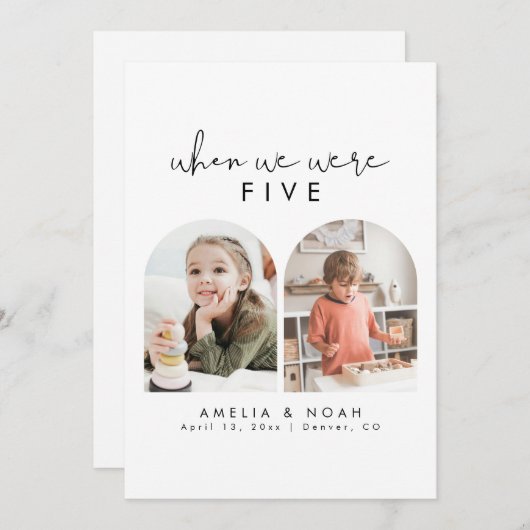 Minimalistisch toen we waren leeftijd foto tafel n kaart (Voorkant / Achterkant)