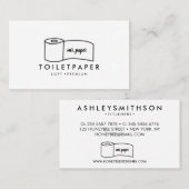 Minimalistisch toiletpapier visitekaartje (Voorkant / Achterkant)