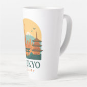 Minimalistisch Tokio Japan Reizen | Modern Latte Mok (Rechterhoek)