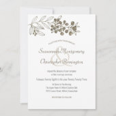 Minimalistisch topgrens Berry Leaf Wedding Kaart (Voorkant)