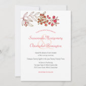 Minimalistisch topgrens Berry Leaf Wedding Kaart (Voorkant)