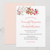 Minimalistisch topgrens Berry Leaf Wedding Kaart (Voorkant / Achterkant)