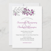 Minimalistisch topgrens Berry Leaf Wedding Kaart (Voorkant)