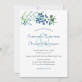 Minimalistisch topgrens Berry Leaf Wedding Kaart (Voorkant)