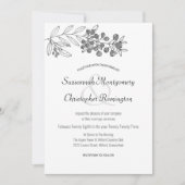 Minimalistisch topgrens Berry Leaf Wedding Kaart (Voorkant)