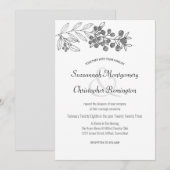 Minimalistisch topgrens Berry Leaf Wedding Kaart (Voorkant / Achterkant)