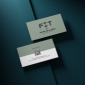 Minimalistisch trainer voor witte en zwarte fitnes visitekaartje