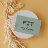 Minimalistisch trainer voor witte en zwarte fitnes visitekaartje