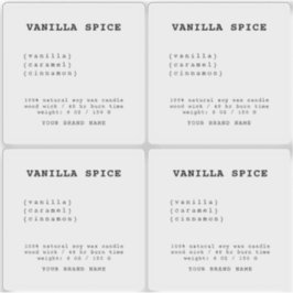 Minimalistisch transparant kaarsetiket sticker