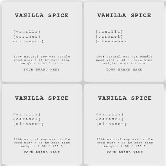 Minimalistisch transparant kaarsetiket sticker (Voorkant)