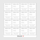 Minimalistisch transparant kaarsetiket sticker (Vel)