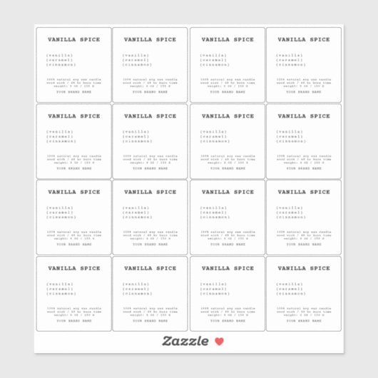 Minimalistisch transparant kaarsetiket sticker (Vel)