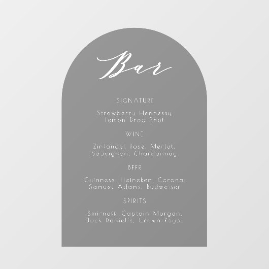 Minimalistisch, transparant menu Borduurbalk voor  Raamsticker (Vel)