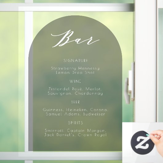 Minimalistisch, transparant menu Borduurbalk voor  Raamsticker (Huis)