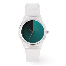 Minimalistisch transparant met zwarte en Blauwgroe Horloge