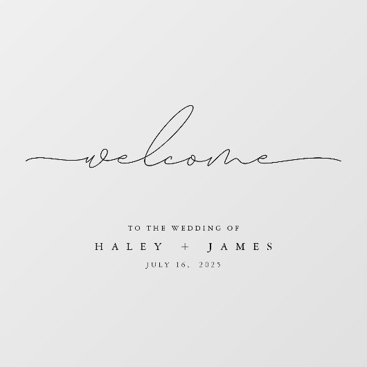 Minimalistisch, transparant Poster voor bruiloft Raamsticker (Vel)