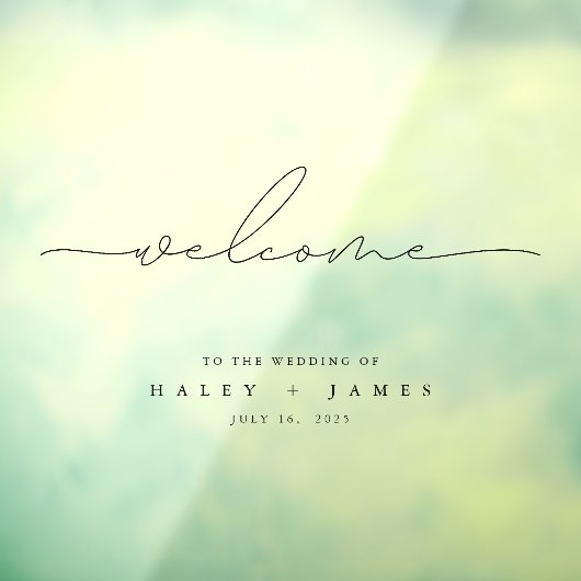 Minimalistisch, transparant Poster voor bruiloft Raamsticker (Vel 3)