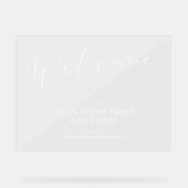 Minimalistisch transparant zakelijk evenement Welk Acryl Bord (Voorkant)