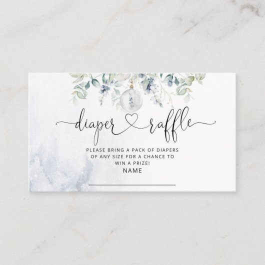 Minimalistisch treinkaartje in de winter informatiekaartje (Voorkant)